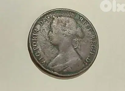 England Queen Victoria 1861 half penny bronze coin