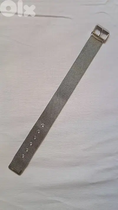Unisex wide band mesh belt buckle bracelet