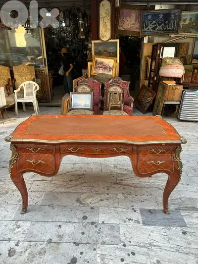 antique frensh desk 150cm مكتب فرنسي انتيك خشب جوز