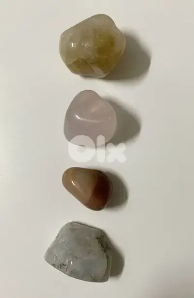 4 Natural Gemstone Bundle:Moonstone,Carnelian, Rose Quartz & Citrine