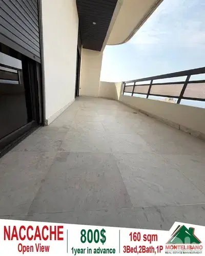 160 sqm Apartment For Rent in Naccache نقاش with Open View