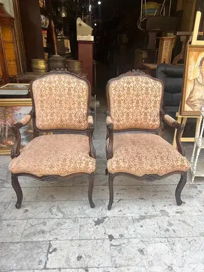 pair frensh fauteille فوتاي عدد ٢ لوي كانز شغل فرنسي ناعمين روعة