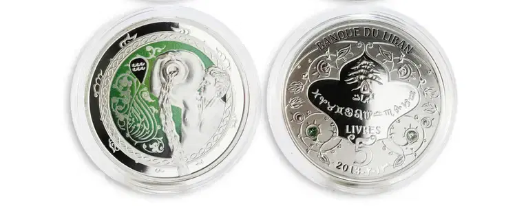Silver Coin 5 livres Zodiac Signs Aquarius colored  (OPEN FOR TRADE)