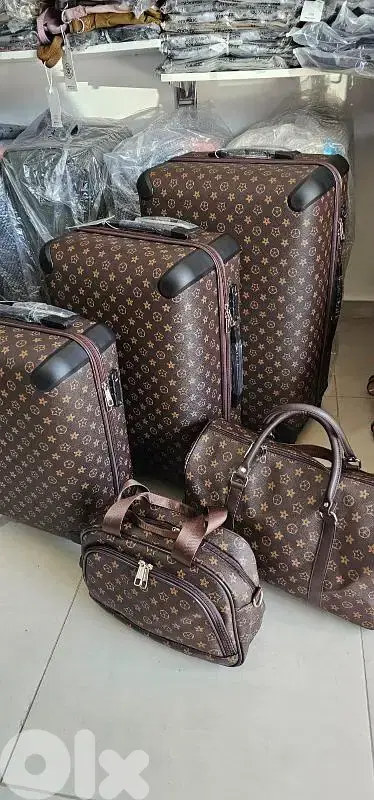 Set leather suitcases travel bags luggage 81-539-225