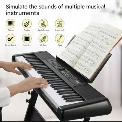 Likegreen Piano Set 61-Key LED Electronic Keyboard+ music rest stand.