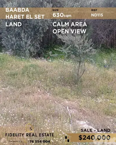 Land for sale in Baabda ND115 أرض للبيع في بعبدا