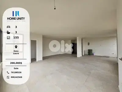 apartment for sale in Zakrit, Metn
