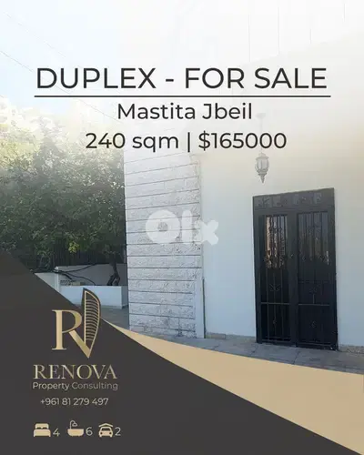 Prime Location Duplex for sale in Jbeil in a calm Area