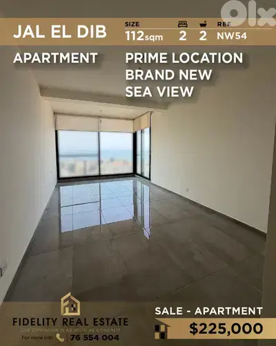 Apartment for sale in Jal El Dib NW54 شقة  للبيع في جل ديب