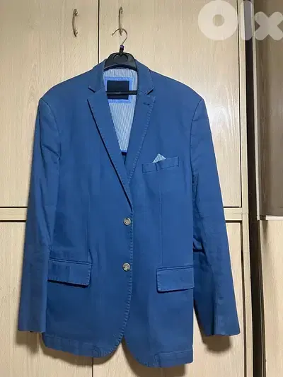moustache blue blazer for 30 dollars