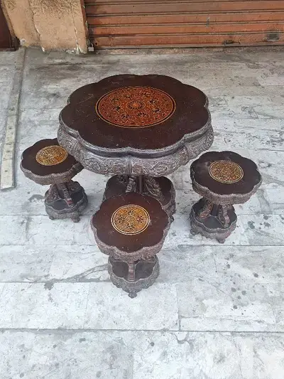 dining table with benches chinese hand made