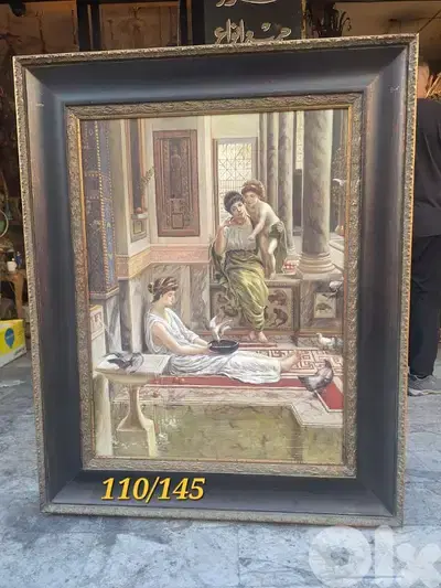 لوحة رائعة ومميزة رسم اوروبي انتيك