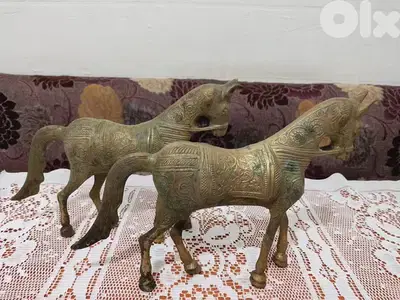انتيك احصنة قديمة نحاس مزخرفين