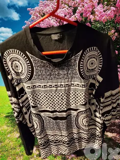 Zara black and white T-shirt.