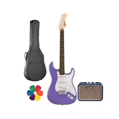 Fender, Squier Sonic Stratocaster SSS Electric Guitar & Laney Mini Lio