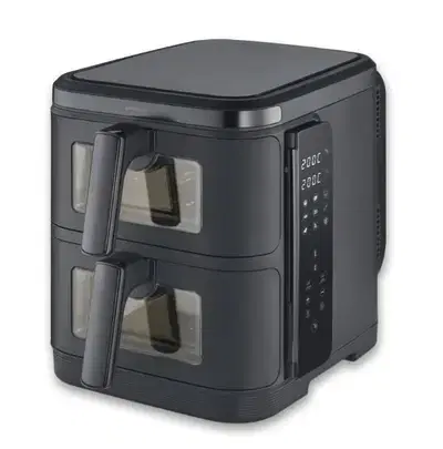 Severin Duo Stack Hot Air Fryer programmable+2 Baskets 5.5 littrs each