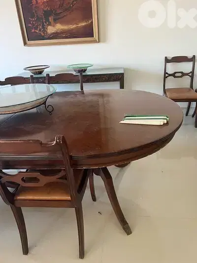 antique dining plus chairs