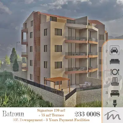 Batroun | 35% DOWNPAYMENT - 3 YEARS FACILITIES | 170m² + 75m² Terrace