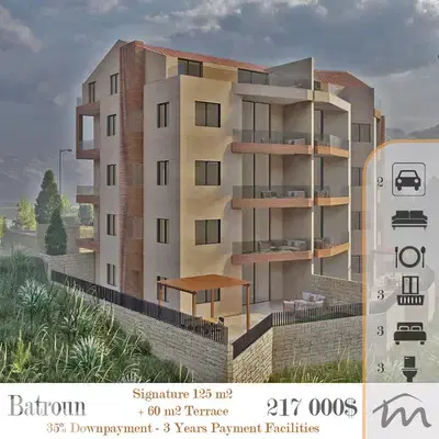 Batroun | 35% DOWNPAYMENT - 3 YEARS FACILITIES | 125m² + 60m² Terrace