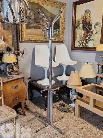vintage midcentury chrome coat hanger