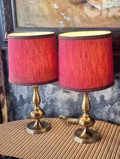 2 antique italian bronze lamps