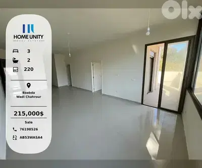 apartment for sale in Wadi Chahrour, Baabda