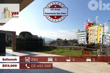 Ballouneh 250m2 | 180m2 Garden | High-End | View | Prime |Super prime
