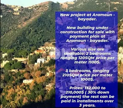 New in Aaramoun (Bayader), Apartments For Sale