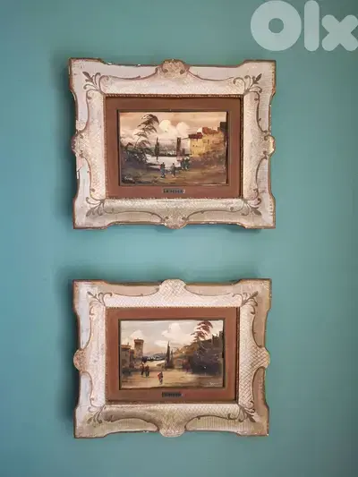 vintage Italian landscape oil paintings by A. Sessa