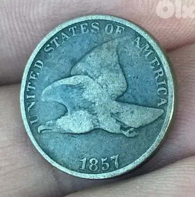 واحد سنت أميركي نوادر النسر الطائر سنة ١٨٥٧ Flying eagle cent