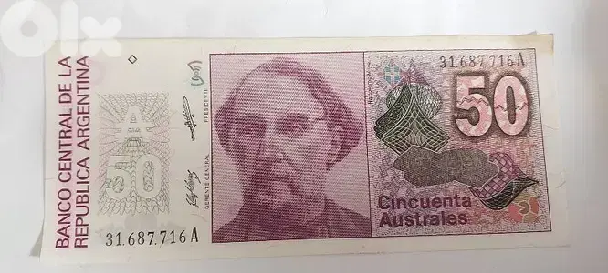 UNC Argentine 50 Cincuenta Banknote Memorial president Mitre year 1986