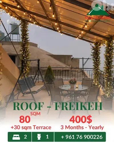 80 sqm Roof For Rent in Freikeh فريكة with 30 sqm Terrace
