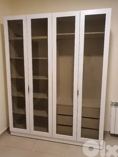 New Costumes wardrobes 4 Doors With Glass High Quality