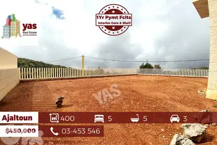 Ajaltoun 400m2 Villa | 400m2 Garden | Unique Property | 1Yr PYMT FCLTS