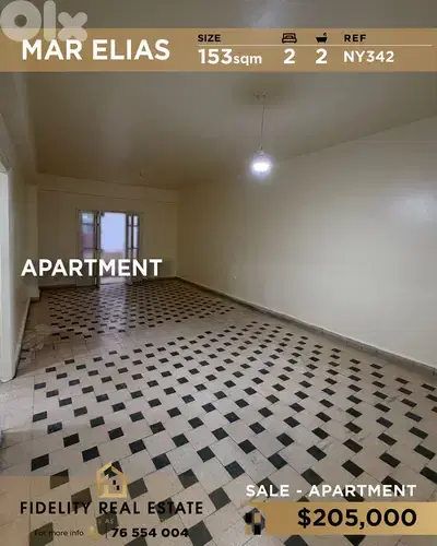 Apartment for sale in Mar Elias NY342 شقة للبيع في مار إلياس