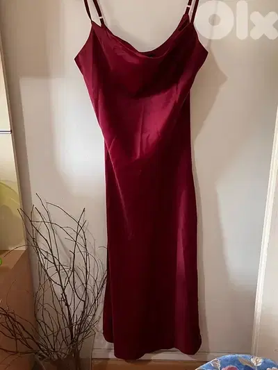 silk red dress