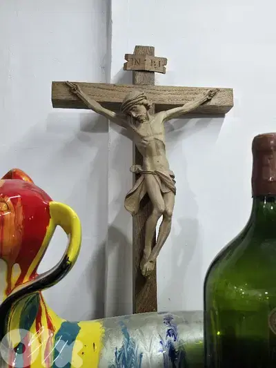 hand carved wooden cross / crucifix