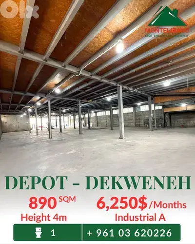 890 sqm Depot For Rent in Dekweneh دكوانة