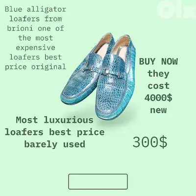 Most luxurious loafers for best price blue brioni original alligator