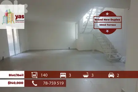 Blat/Jbeil 140m2 | 50m2 Terrace | Duplex | Calm Area | Catch | ABA