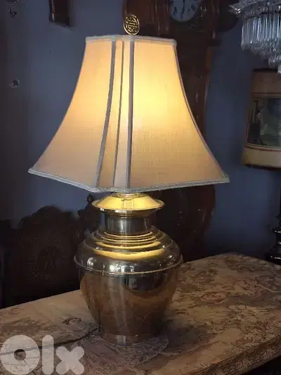 antique english large brass lamp