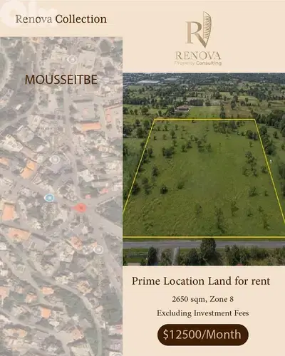 Prime Location Land for rent in Mousseitbe