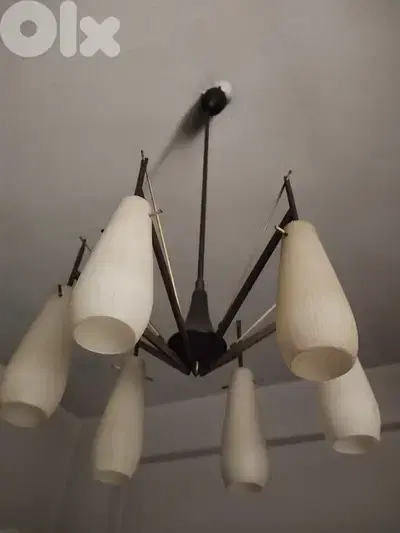 brass & glass chandelier