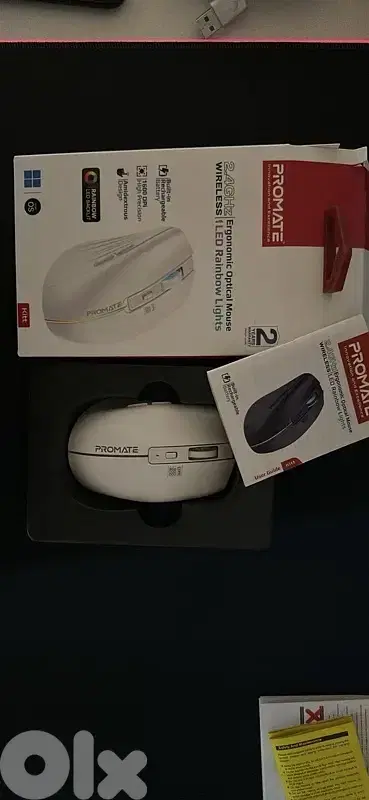 Promate Wireless White RGB Gaming Mouse