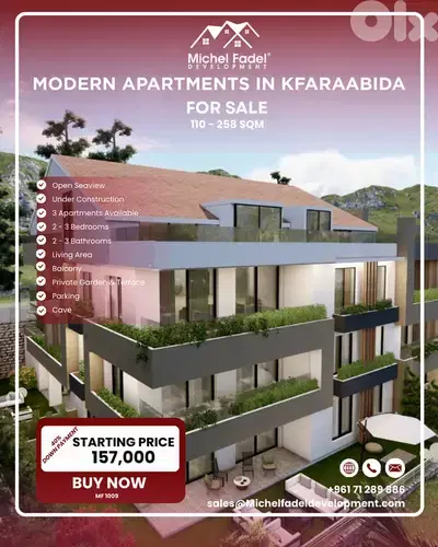 MN1009-Under Construction Apartments for Sale in Batroun-Kfaraabida