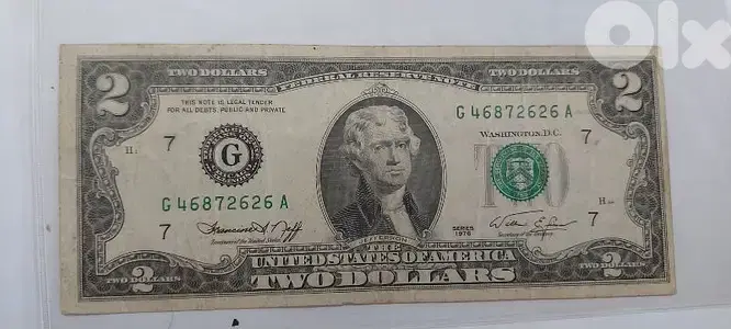 USA Two Dollars Banknote year 1976