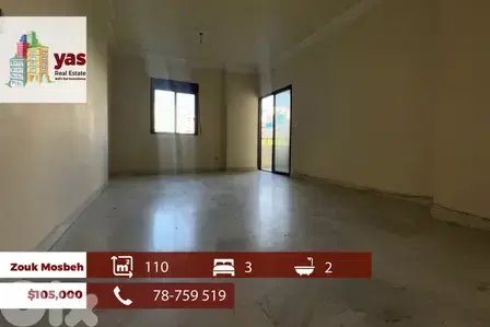 Zouk Mosbeh 110m2  | Calm Area | Well Maintained | Quiet Street |EH/RH