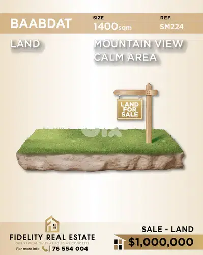 Land for sale in Baabdat SM224 أرض  للبيع في بعبدات