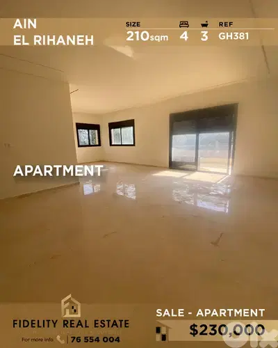 Apartment for sale in Ain EL Rihaneh GH381 شقة للبيع في عين الريحانة