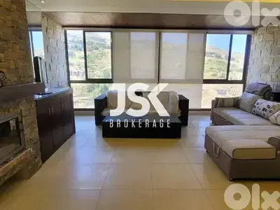 L18775 - Furnished Duplex Chalet With Mountain View For Rent in Faraya